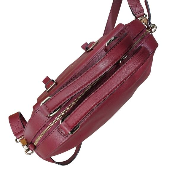 KATE SPADE! RICH BURGUNDY RED GENUINE LEATHER HANDBAG, SHOULDER BAG, PURSE! - Picture 10 of 13